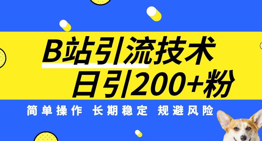 B站引流技术：每天引流200精准粉，简单操作，长期稳定，规避风险-成可创学网