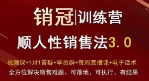 爆款！销冠训练营3.0之顺人性销售法，全方位解决销售难题、可落地、可执行、有结果-成可创学网