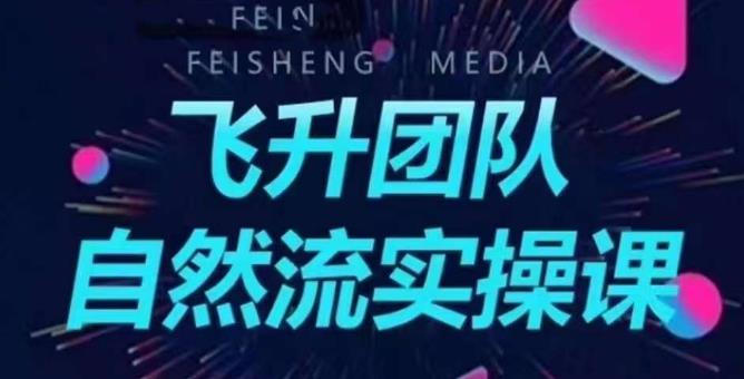 飞升团队课程自然流实操课，抖音半无人起号主播间搭建教学-成可创学网