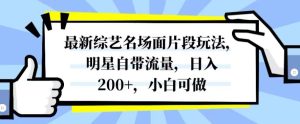 最新综艺名场面片段玩法，明星自带流量，日入200+，小白可做【揭秘】-成可创学网