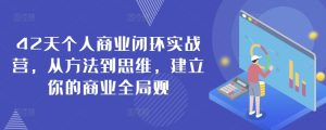 42天个人商业闭环实战营,从方法到思维,建立你的商业全局观-成可创学网