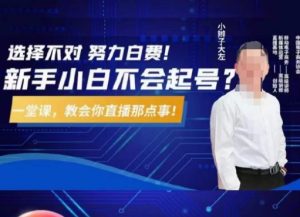 大左教您从0到1做直播带货,选择不对,努力白费,5小时课程搞定那点事,解决你起号问题-成可创学网