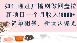 如何通过广播剧做网盘拉新项目一个月收入18000+，简单粗暴，新玩法曝光【揭秘】-成可创学网