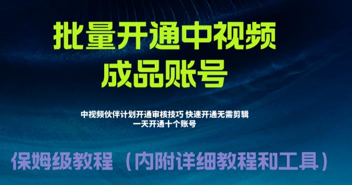 外面收费1980的暴力开通中视频计划教程，内附详细的快速通过中视频伙伴计划的办法-成可创学网