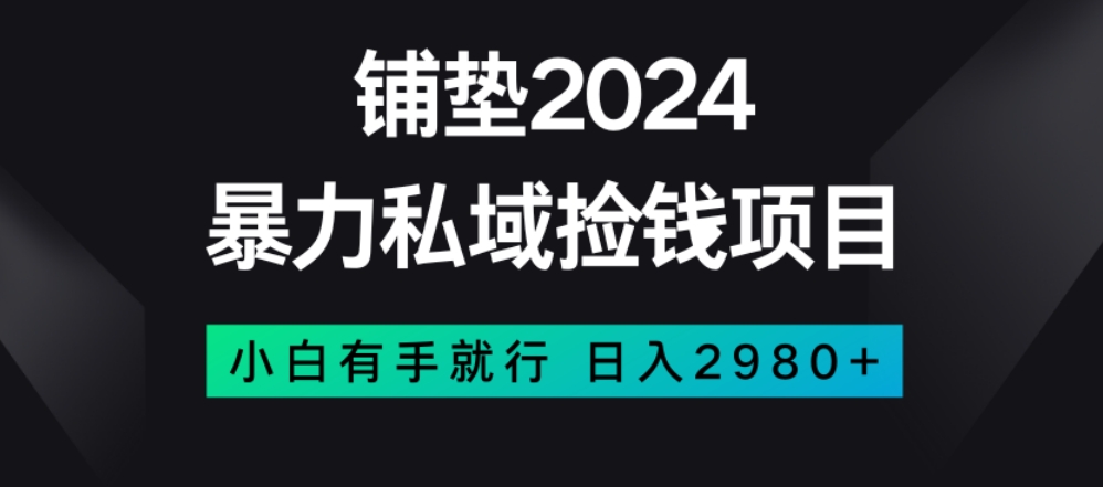 暴力私域捡钱项目，小白无脑操作，日入2980【揭秘】-成可创学网