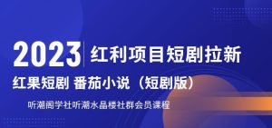 2023红利项目短剧拉新,听潮阁学社月入过万红果短剧番茄小说CPA拉新项目教程【揭秘】-成可创学网