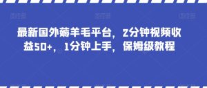 最新国外薅羊毛平台，2分钟视频收益50+，1分钟上手，保姆级教程【揭秘】-成可创学网