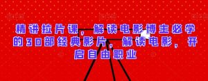 精讲拉片课,解读电影博主必学的30部经典影片,解读电影,开启自由职业-成可创学网