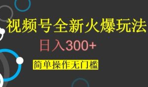 视频号最新爆火玩法，日入300+，简单操作无门槛【揭秘】-成可创学网