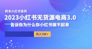 阿本小红书无货源电商3.0，告诉你为什么你小红书做不起来-成可创学网