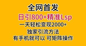 全网首发!日引800+精准老色批,一天变现2000+,独家引流方法,可矩阵操作【揭秘】-成可创学网