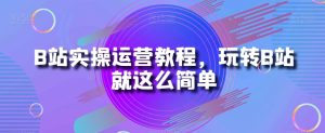 B站实操运营教程，玩转B站就这么简单-成可创学网