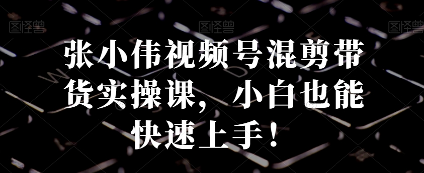 张小伟视频号混剪带货实操课，小白也能快速上手！-成可创学网