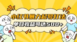 小红书暴力起号秘籍，11月最新玩法，单天变现500+，素人冷启动自媒体创业【揭秘】-成可创学网