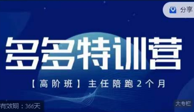 纪主任·多多特训营高阶班【9月13日更新】，拼多多最新玩法技巧落地实操-成可创学网