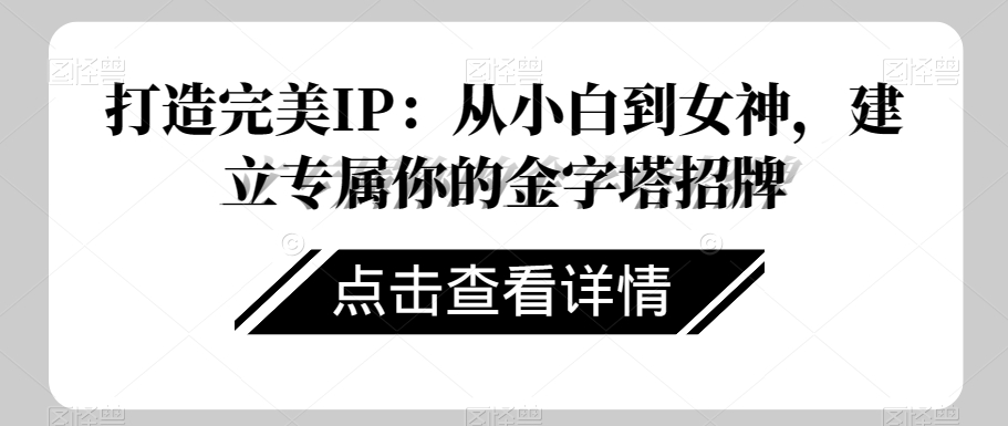 打造完美IP：从小白到女神，建立专属你的金字塔招牌-成可创学网