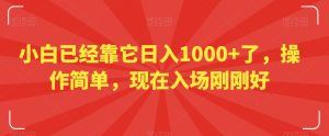 小白已经靠它日入1000+了,操作简单,现在入场刚刚好【揭秘】-成可创学网