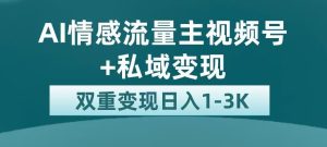 全新AI情感流量主视频号+私域变现,日入1-3K,平台巨大流量扶持【揭秘】-成可创学网