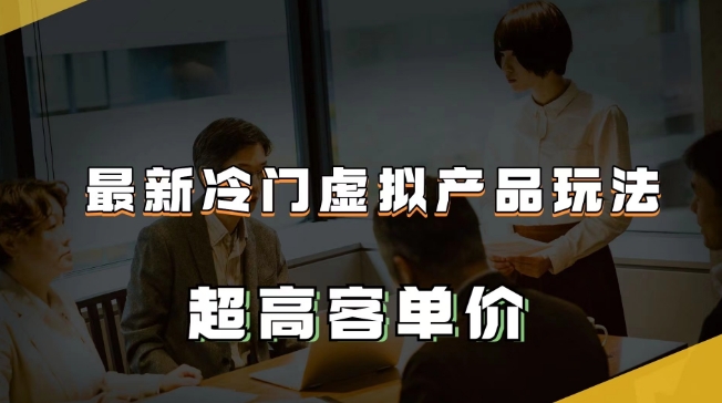 最新冷门虚拟产品玩法，超高客单价，月入2-3万＋【揭秘】-成可创学网