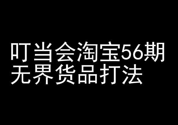 叮当会淘宝56期：无界货品打法-淘宝开店教程-成可创学网