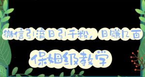 微信互推圈半自动引流方案，矩阵操作日引千人思路【详细视频教程】-成可创学网