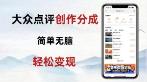 大众点评新玩法！零成本！新手也能每日轻松入袋300+！【揭秘】-成可创学网