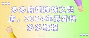 多多店铺挣钱之起店，2024年最新拼多多教程-成可创学网