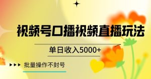 视频号囗播视频直播玩法，单日收入5000+，批量操作不封号【揭秘】-成可创学网