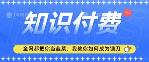 2024最新知识付费项目,小白也能轻松入局,全网都在教你做项目,我教你做镰刀【揭秘】-成可创学网