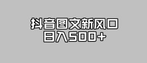 抖音图文最新风口，流量扶持非常高，日入500+【揭秘】-成可创学网