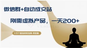 十万个富翁修炼宝典之8.微信群+自动成交站,刚需虚拟产品,一天200+-成可创学网