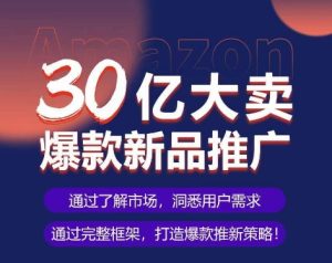 亚马逊·30亿大卖爆款新品推广,可复制、全程案例实操的爆款推新SOP-成可创学网