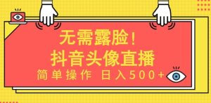 无需露脸,Ai头像直播项目,简单操作日入500+【揭秘】-成可创学网