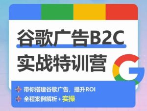 谷歌广告B2C实战特训营,500+谷歌账户总结经验,实战演示如何从0-1搭建广告账户-成可创学网