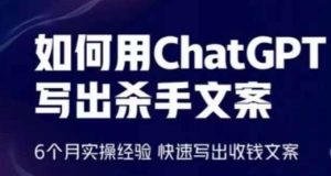 如何用ChatGPT写出杀手文案,6个月实操经验,快速写出收钱文案-成可创学网