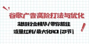 谷歌广告高阶打法与优化，凝结行业精华/带你抓住流量红利/最大化ROI(23节)-成可创学网