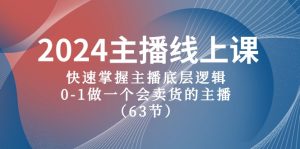 2024最新主播课,带货主播实战技巧,从零到一教你做一个优秀的卖货主播(63节课)-成可创学网