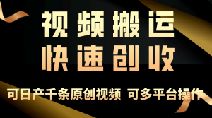 通过视频搬运每个月30000不是梦!轻松上手,培养创业思维-成可创学网