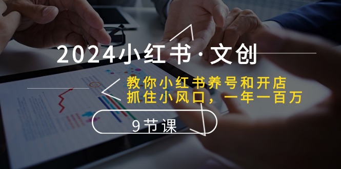 今年最新小红书·文创：学习小红书养号和开店、早入局早吃肉，一年一百万不是梦 (9节课)-成可创学网