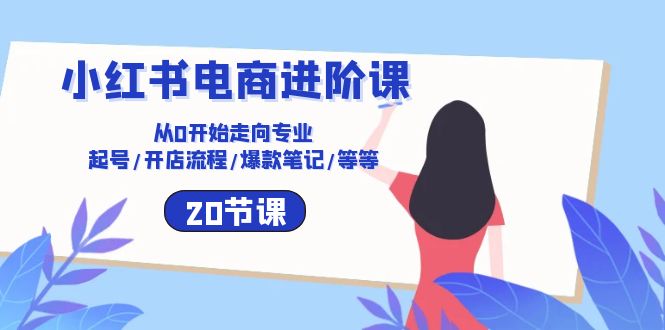 小红书开店进阶课：零基础走向专业，起号+开店+流程+爆款笔记等等（20节）-成可创学网
