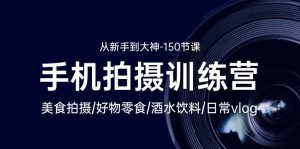 手机拍摄特训班：美食摄影-好物零食-酒水饮料-日常vlog，萌新到高手-150节-成可创学网