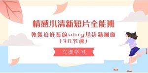 情感小清新短片拍摄训练营,带你拍好看的vlog小清新画面 (三十节课)-成可创学网