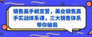 销售高手蜕变营,美业销售高手实战体系课,三大销售体系带你破局-成可创学网
