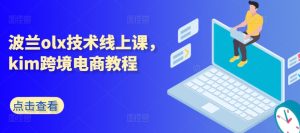波兰olx技术线上课，kim跨境电商教程-成可创学网