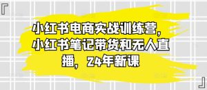 小红书电商实战训练营,小红书笔记带货和无人直播,24年新课-成可创学网