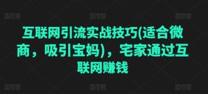 互联网引流实战技巧(适合微商,吸引宝妈),宅家通过互联网赚钱-成可创学网