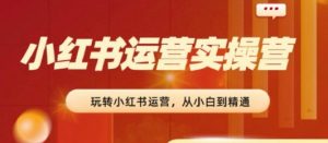 2024小红书运营实操营，​从入门到精通，完成从0~1~100-成可创学网