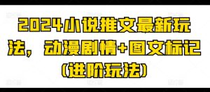 2024小说推文最新玩法,动漫剧情+图文标记(进阶玩法)-成可创学网