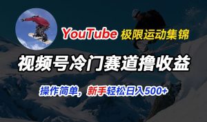 视频号冷门赛道撸收益,YouTube搬运极限运动集锦,暴力起号,操作简单流量高,轻松日入5张【揭秘】-成可创学网