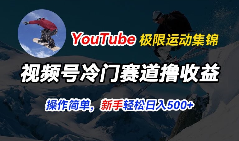 视频号冷门赛道撸收益，YouTube搬运极限运动集锦，暴力起号，操作简单流量高，轻松日入5张【揭秘】-成可创学网